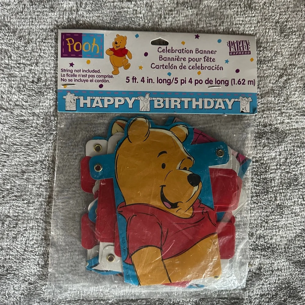 Disney Winnie the Pooh Happy Birthday Banner circa 2001